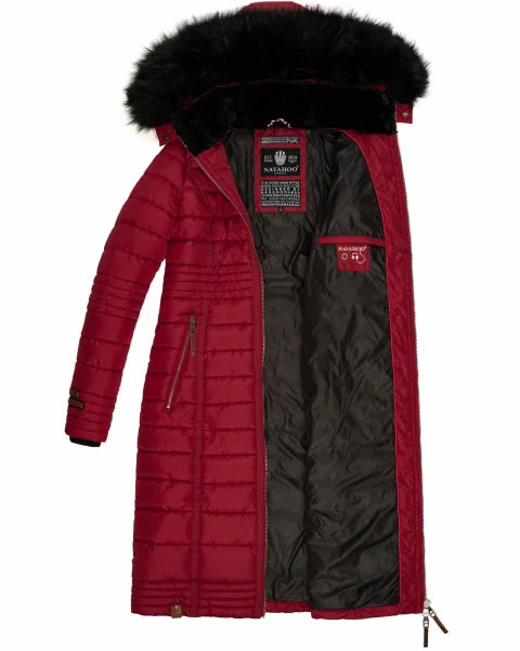 Navahoo Umay cappotto trapuntato da donna, rosso sangue