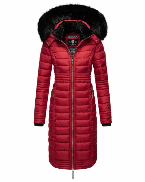 Navahoo Umay cappotto trapuntato da donna, rosso sangue