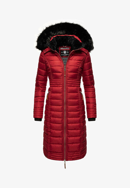 Navahoo Umay cappotto trapuntato da donna, rosso scuro