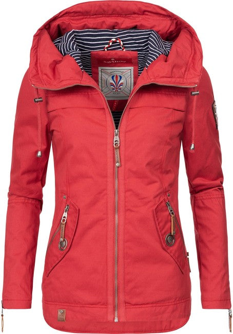 Navahoo Wekoo giacca transitoria da donna con cappuccio, rossa