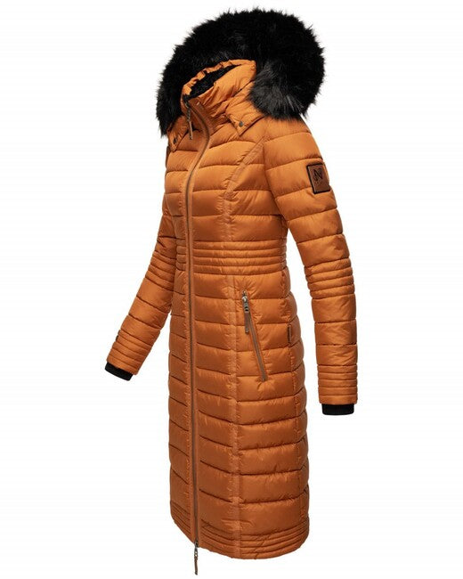 Navahoo Umay cappotto trapuntato da donna, cannella arrugginita