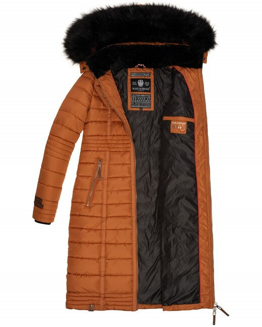 Navahoo Umay cappotto trapuntato da donna, cannella arrugginita