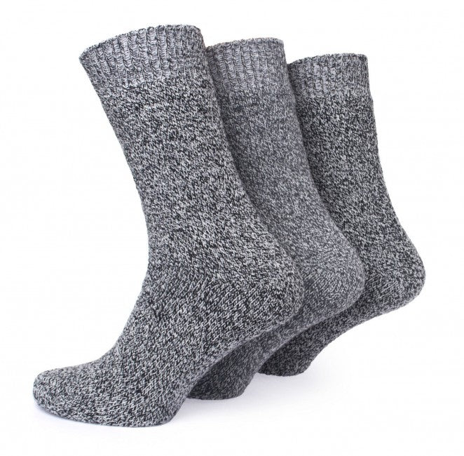 O&T Calzini norvegesi in lana di pecora, grigio, 3 paia