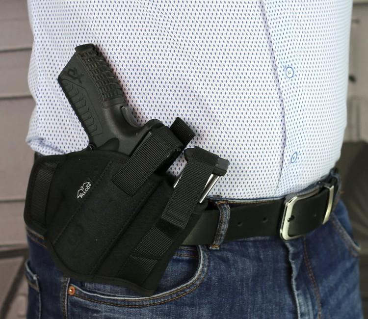Falco CZ P07 fondina da cintura per pistola con caricatore, nera destra