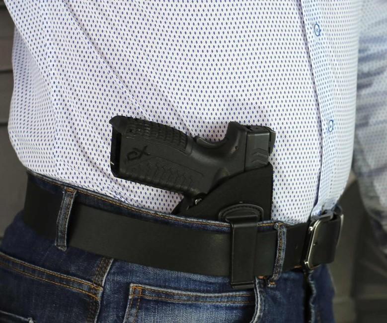 Fondina Falco CZ 75 Compact per trasporto occulto, nera autentica
