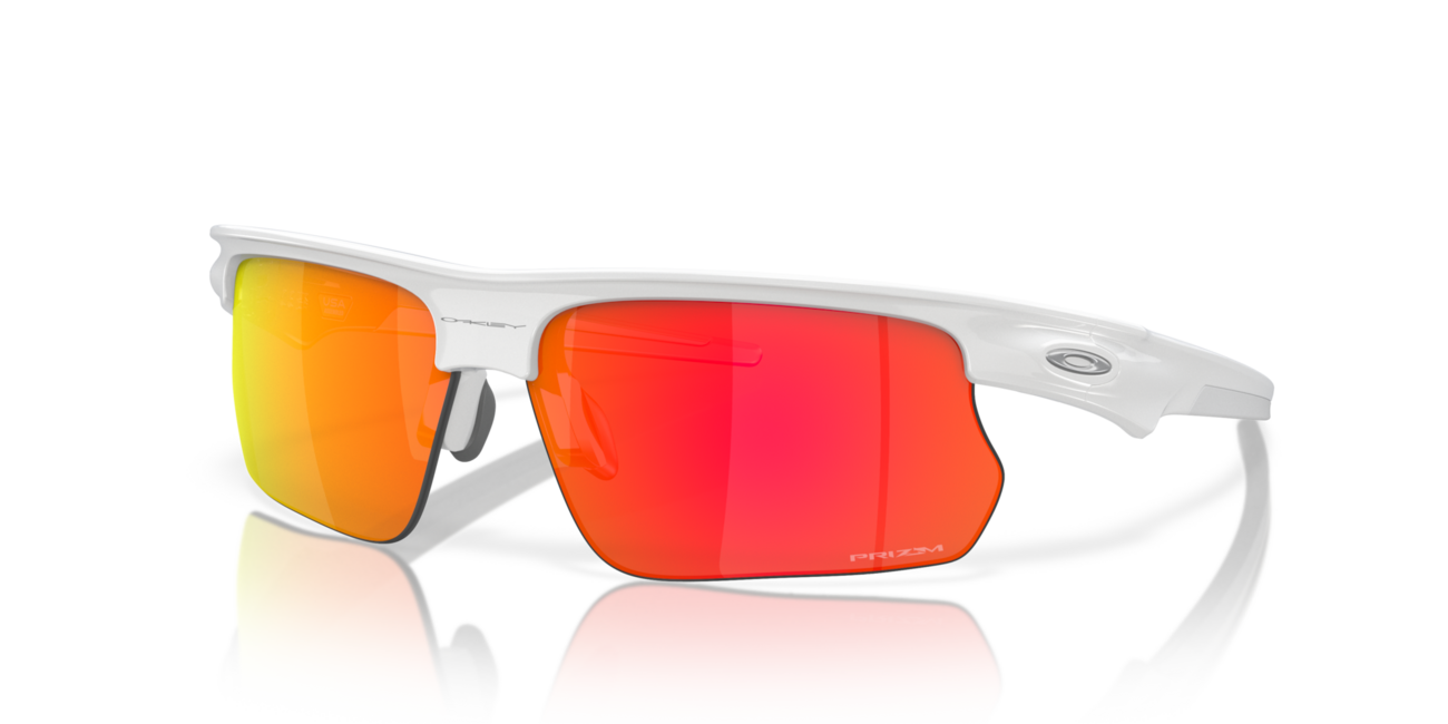 Oakley Bisphaera occhiali da sole con telaio Polished White e con le diapositive Prizm Ruby 68