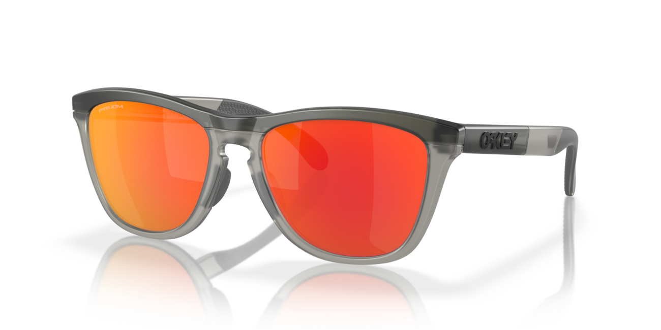 Oakley Frogskins Range occhiali da sole con telaio Matte Grey Smoke/Grey Ink e con le diapositive Prizm Ruby 55