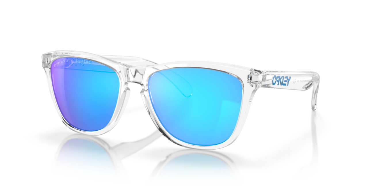 Oakley Frogskins occhiali da sole con telaio Crystal Clear e con le diapositive Prizm Sapphire Iridium 55