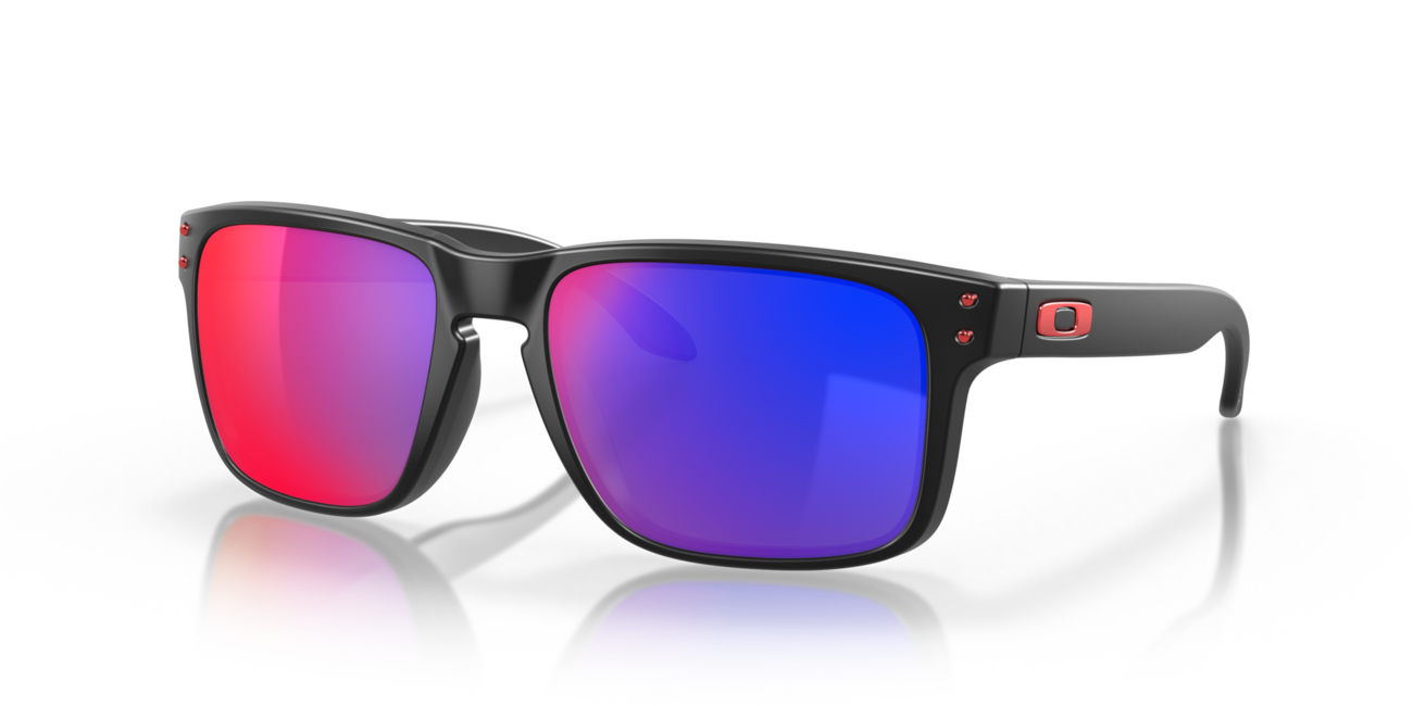 Oakley Holbrook occhiali da sole con telaio Matte Black e con le diapositive Positive Red Iridium 57