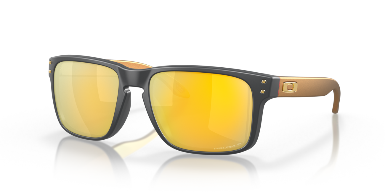 Oakley Holbrook occhiali da sole con telaio Matte Carbon e con le diapositive Prizm 24K Polarized 57