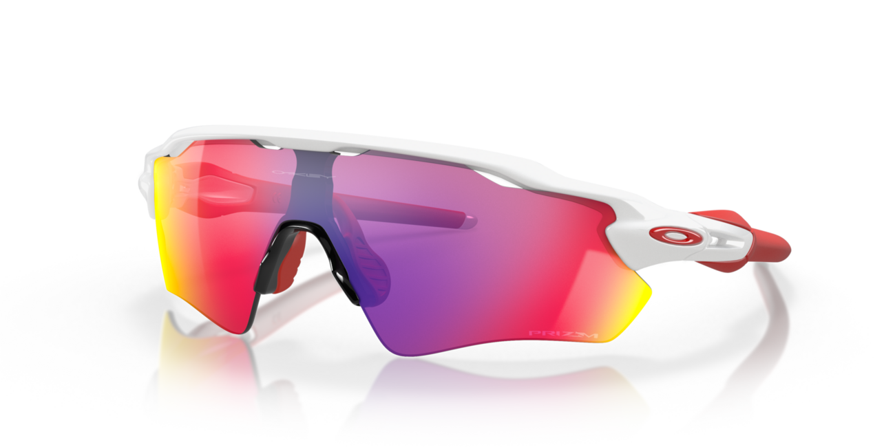 Oakley Radar Ev Path occhiali da sole con telaio Polished White e con le diapositive Prizm Road