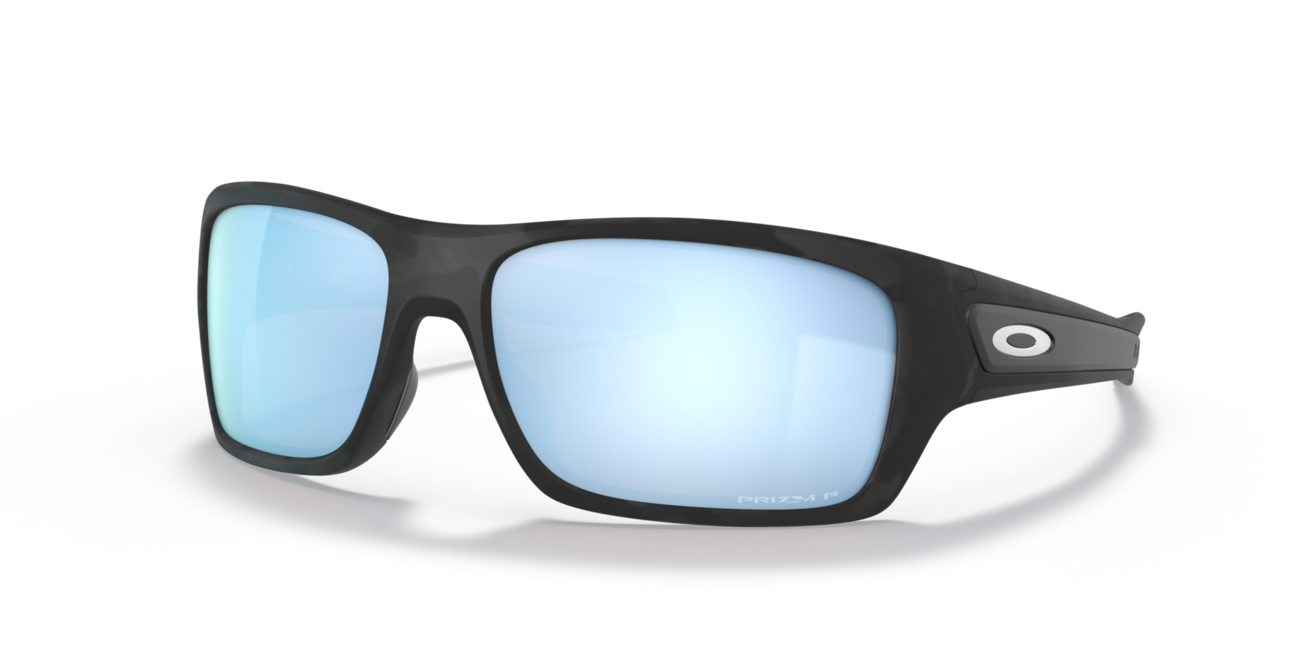 Oakley Turbine occhiali da sole con telaio Matte Black Camo e con le diapositive Prizm Deep Water Polar 65