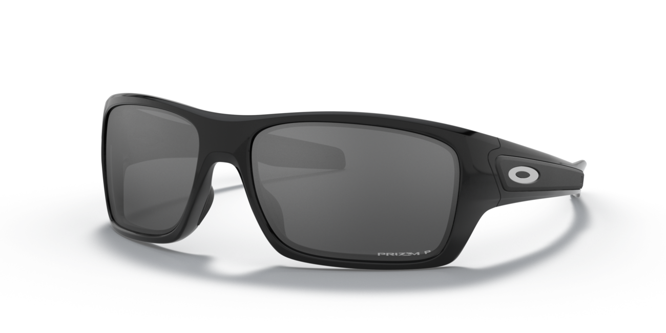 Oakley Turbine occhiali da sole con telaio Polished Black e con le diapositive Prizm Black Polarized 65, polished black