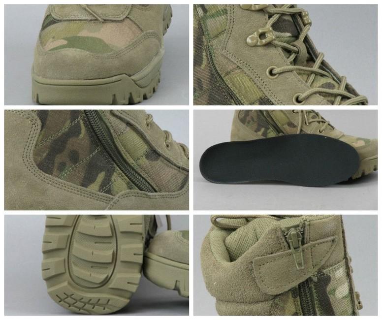 Mil-Tec stivali tattici con cerniera, multicam