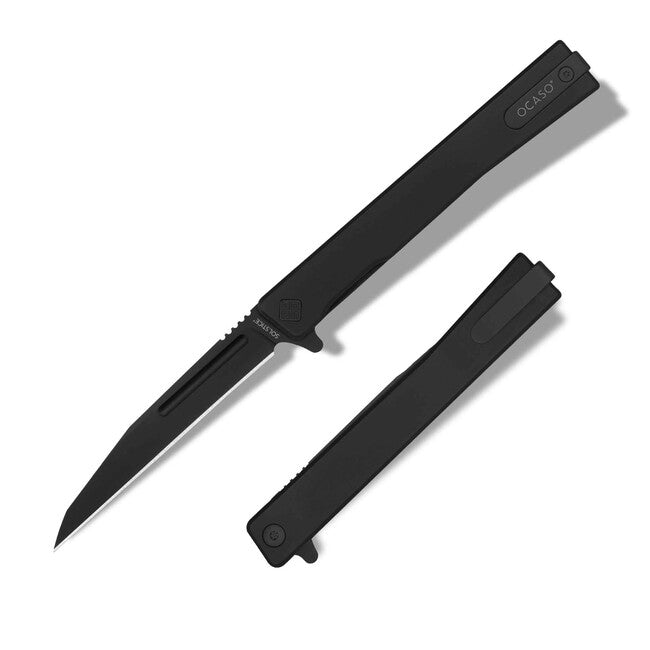 Ocaso Solstice coltello di chiusura Titanio + Nero / Wharncliffe