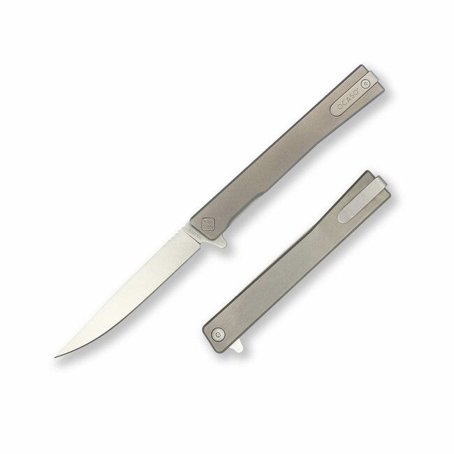 Ocaso Solstice coltello di chiusura titanium + satin / straight