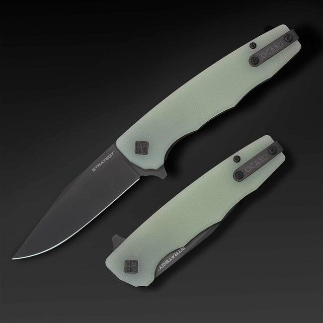 Ocaso Strategy coltello di chiusura Giada G-10 e PVD nero