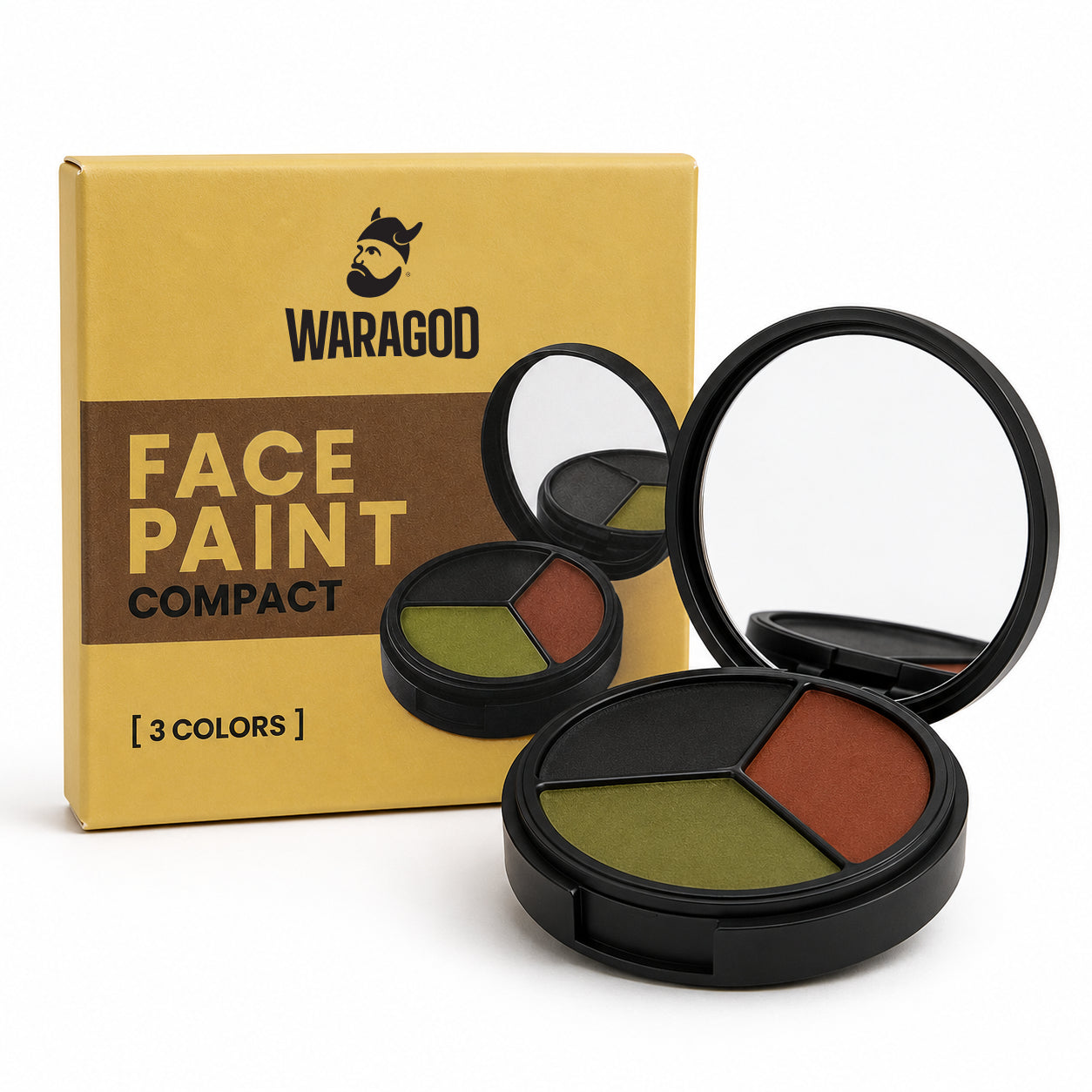 WARAGOD pittura mimetica rotonda per il viso, 3 colori