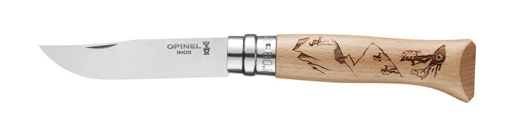 Opinel N°08 coltello 19 cm, gravure sport rando