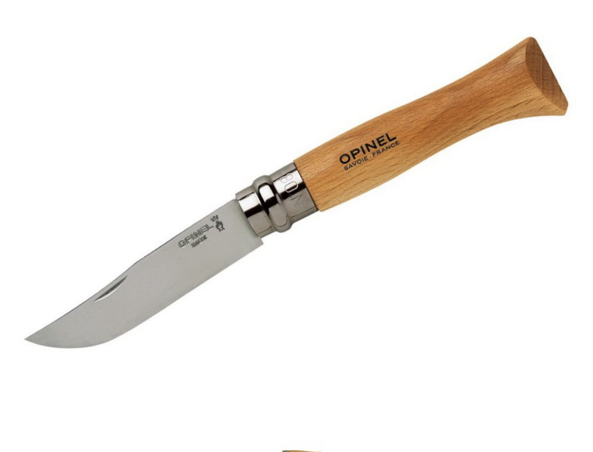 Opinel N8 coltello pieghevole inox, 19,5cm