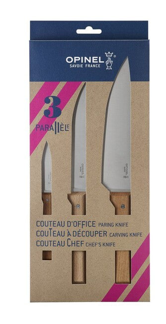 Opinel Classic Trio Paralléle set di coltelli da cucina, 3 pezzi