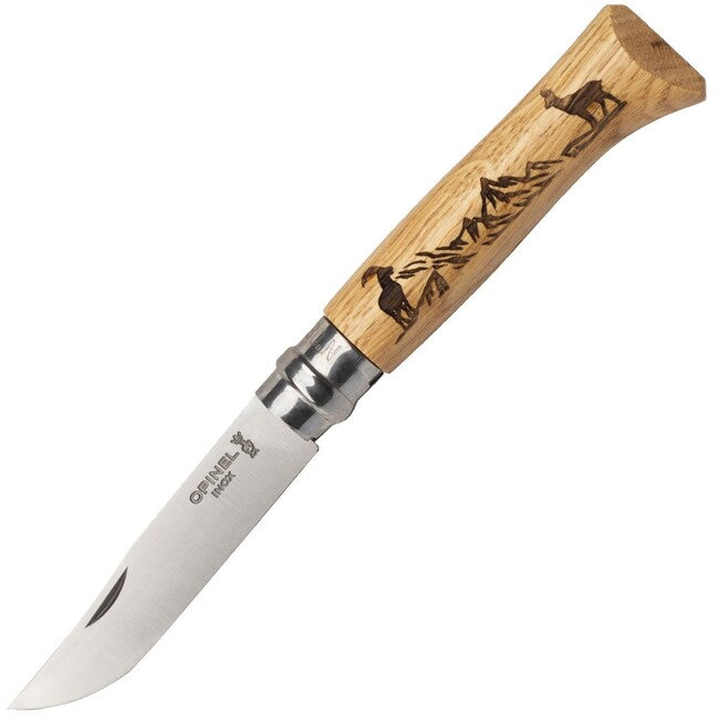 Opinel N°08 coltello pieghevole con motivo di camoscio inox animalia 2019
