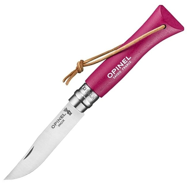 Opinel N°06 coltello pieghevole inox trekking, lampone