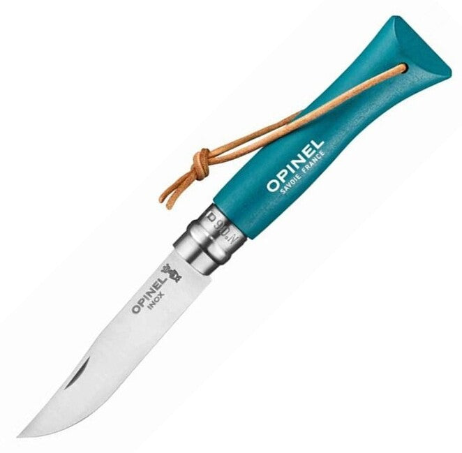 Opinel N°06 coltello pieghevole inox trekking, turchese