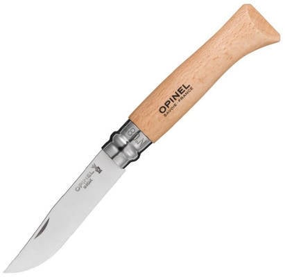 Opinel N°08 coltello pieghevole inox blister, marrone