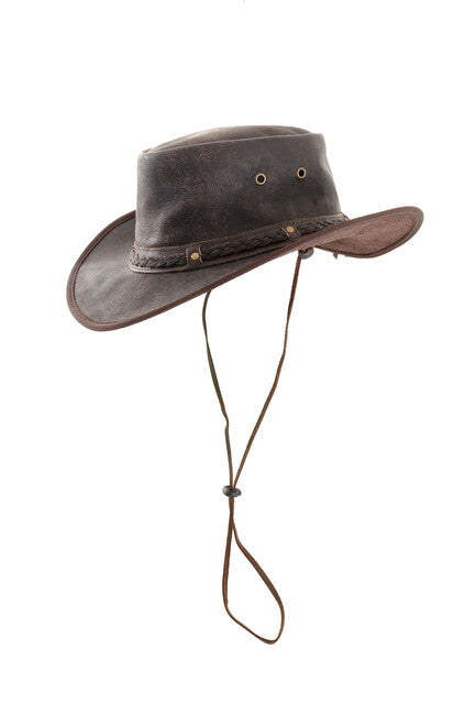 Origin Outdoors Cappello in pelle schiacciabile, marrone