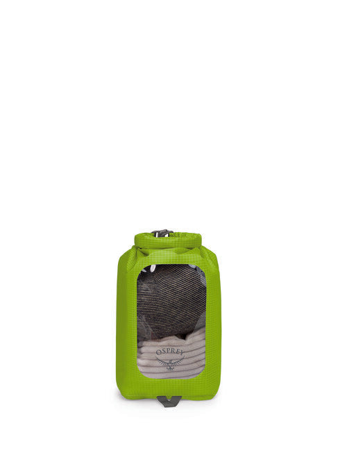 Osprey Dry Sack 6 borsa impermeabile con finestra, verde limone