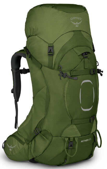 Osprey Aether 55 II zaino da trekking, garlic mustard green