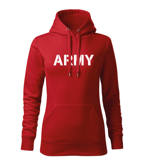 DRAGOWA Felpa militare con cappuccio da donna, rossa 320g/m2