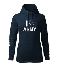 DRAGOWA I felpa con cappuccio love army da donna 320 g/m², blu scuro