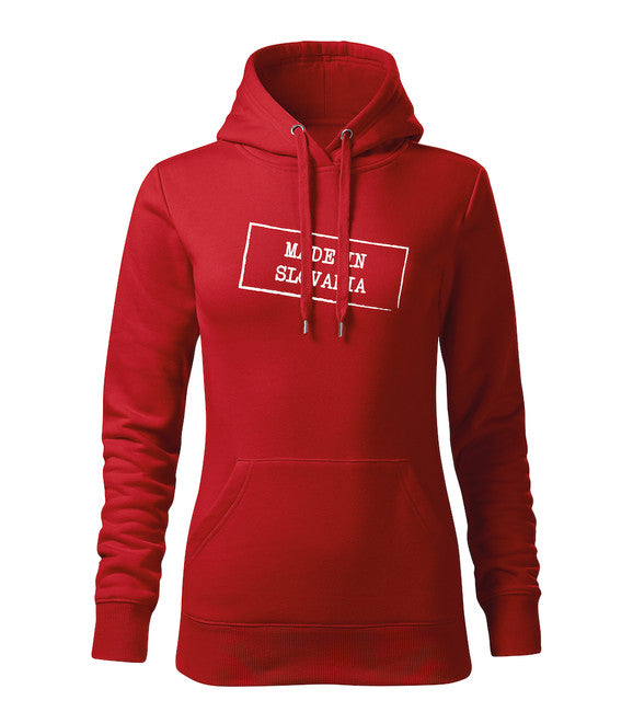 DRAGOWA Felpa con cappuccio da donna, made in slovakia, rossa 320g/m2