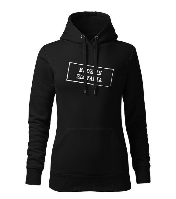 DRAGOWA Felpa con cappuccio da donna made in slovakia, nera 320g/m2