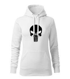 DRAGOWA felpa con cappuccio da donna Punisher 320 g/m², bianco