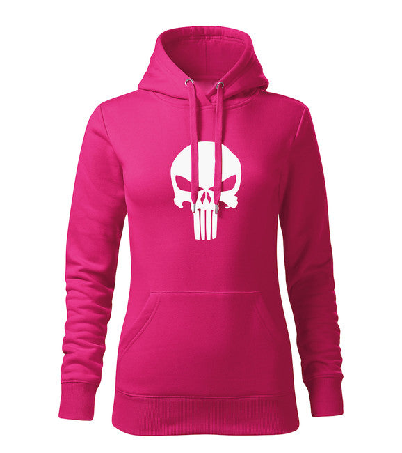 DRAGOWA Punisher felpa con cappuccio da donna, rosa 320g/m2