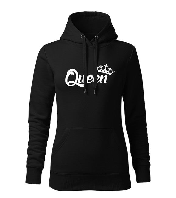 DRAGOWA Queen felpa con cappuccio da donna 320g/m2, nera