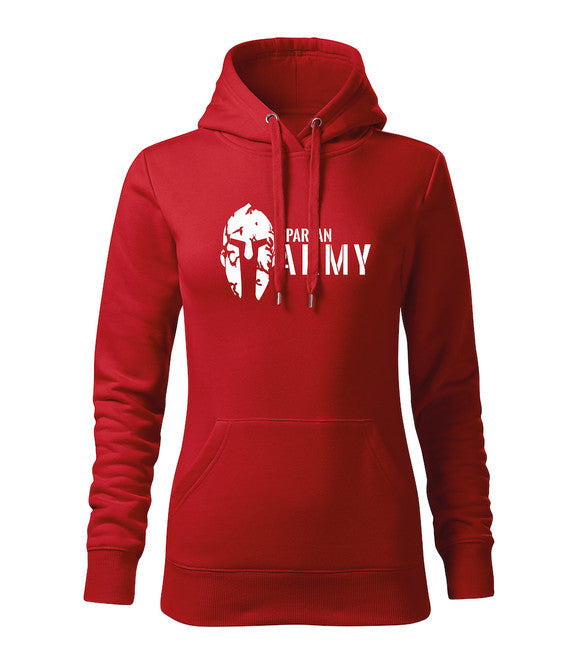 DRAGOWA Spartan Army felpa con cappuccio da donna, rossa 320g/m2