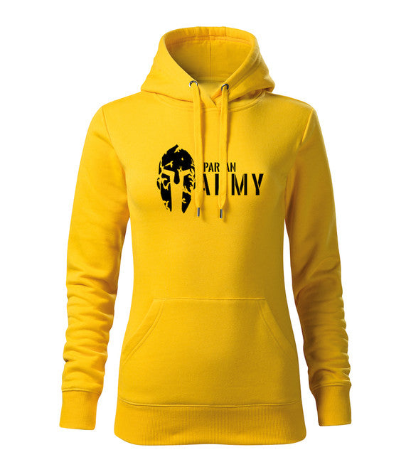 DRAGOWA spartan army felpa con cappuccio donna, gialla 320g/m2