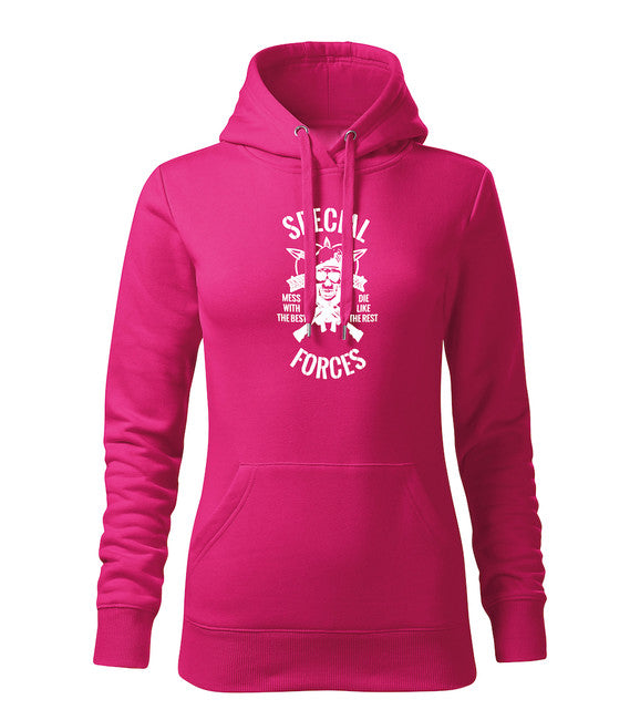 DRAGOWA Felpa con cappuccio da donna forze speciali, rosa 320g/m2