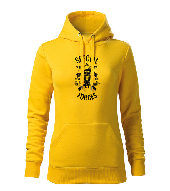 DRAGOWA felpa con cappuccio da donna special forces, gialla 320g/m2