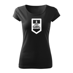 DRAGOWA t-shirt a maniche corte da donna army girl 150 g/m², nero