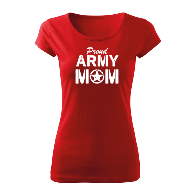 DRAGOWA Army mom maglietta corta da donna, rossa 150g/m2