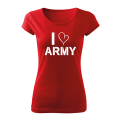 DRAGOWA t-shirt a maniche corte da donna I love army 150 g/m², rosso
