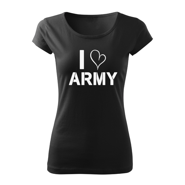 DRAGOWA I-love Army t-shirt corta da donna 150g/m2, nero