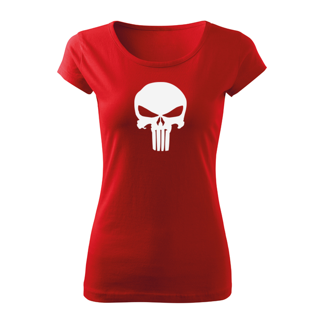 DRAGOWA Maglietta Corta Da Donna punisher, rosso 150g/m2