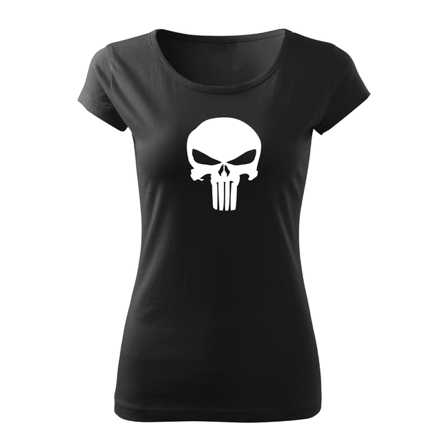 DRAGOWA Punisher maglietta corta da donna 150g/m2, nera