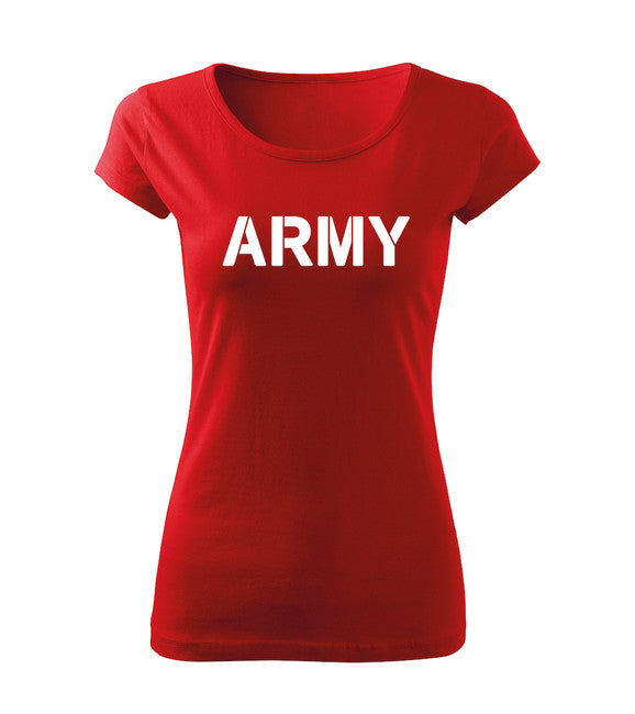 DRAGOWA Maglietta militare da donna, rossa 150g/m2